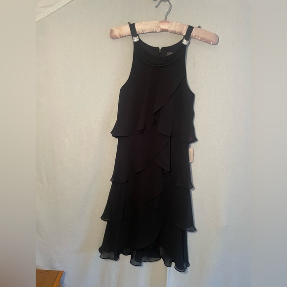 Dress Barn Dresses & Skirts - Dress Barn Black Ruffled Tiered Halter Sundress